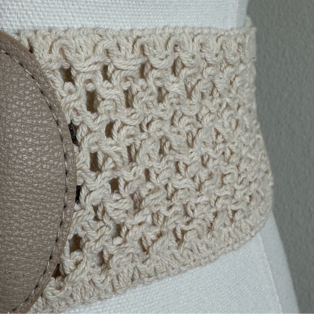 Lp brue Women’s Boho Femenine Romantic Ivory Braided/Knit Stretch Belt. М - Picture 4 of 10